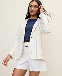 Weekend Striped Blazer in Linen Blend carousel Product Image 1