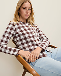 Gingham Jacquard Sweater Jacket carousel Product Image 1