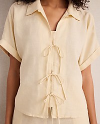 Haven Well Within Linen Tie-Front Top carousel Product Image 2