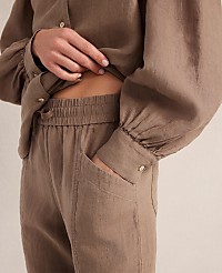 Haven Well Within Linen Straight Leg Pants carousel Product Image 3
