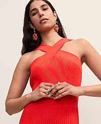 Ribbed Halter Sweater Dress carousel Product Image 3