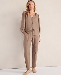 Haven Well Within Linen V-Neck Blouse carousel Product Image 3