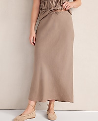 Haven Well Within Linen Bias Cut Midi Skirt carousel Product Image 1