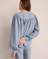 Haven Well Within Linen V-Neck Blouse carousel Product Image 2