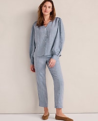 Haven Well Within Linen V-Neck Blouse carousel Product Image 3