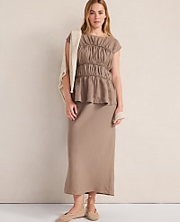 Haven Well Within Linen Bias Cut Midi Skirt carousel Product Image 2