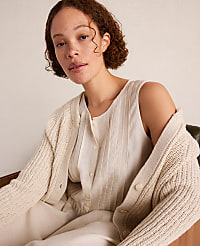 Haven Well Within Cotton Tape Yarn V-Neck Cardigan carousel Product Image 2