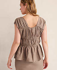 Haven Well Within Linen Shirred Sleeveless Top carousel Product Image 2