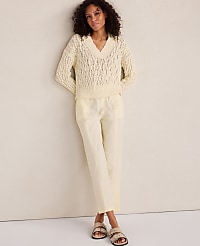 Haven Well Within Slubby Cotton Linen V-Neck Sweater carousel Product Image 3