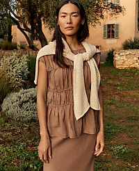 Haven Well Within Linen Shirred Sleeveless Top carousel Product Image 4