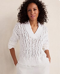 Haven Well Within Slubby Cotton Linen V-Neck Sweater carousel Product Image 1