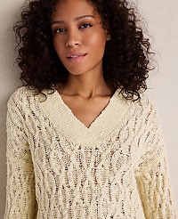 Haven Well Within Slubby Cotton Linen V-Neck Sweater carousel Product Image 2