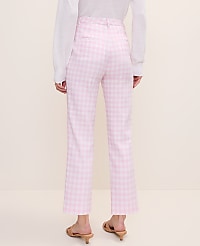 The Tall Slim Crop Pant in Gingham Linen Blend carousel Product Image 3