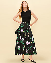Floral Gathered Maxi Skirt carousel Product Image 5
