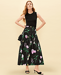 Petite Floral Gathered Maxi Skirt carousel Product Image 5