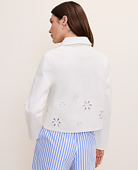 Weekend Eyelet Cropped Denim Jacket carousel Product Image 2