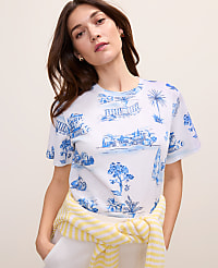 Weekend Toile Relaxed Tee carousel Product Image 1