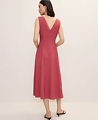 V-Neck Flare Midi Dress carousel Product Image 2
