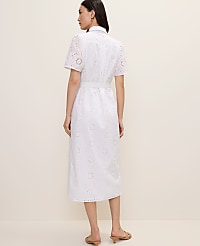 Petite Eyelet Collared Midi Shirtdress carousel Product Image 2