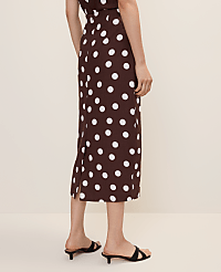 Petite Polka Dot Midi Pencil Skirt in Linen Blend carousel Product Image 3