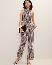 The Tall Side Zip Flare Pant in Gingham carousel Product Image 4