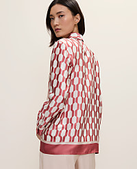 Petite Geo Satin Modern Shirt carousel Product Image 2
