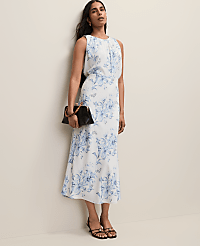 Petite Floral Bias Midi Slip Skirt carousel Product Image 1