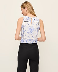 Petite Floral Cropped Halter Shell carousel Product Image 2