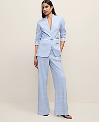 The Petite Wide-Leg Pant in Windowpane carousel Product Image 1