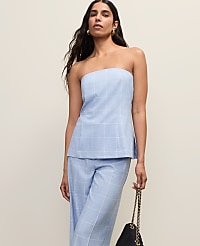 Petite Windowpane Strapless Top carousel Product Image 3