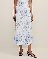 Petite Floral Bias Midi Slip Skirt carousel Product Image 2