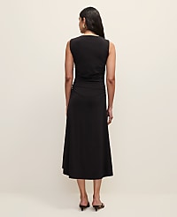Asymmetric Twist Shoulder Midi Dress carousel Product Image 2