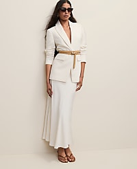 The Fitted Long Blazer in Fluid Crepe carousel Product Image 1