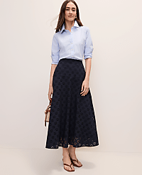 Petite Eyelet Full Midi Skirt carousel Product Image 4