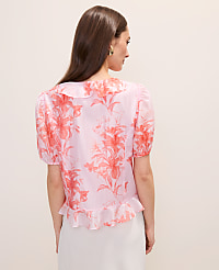 Petite Floral Ruffle Trim Blouse carousel Product Image 2