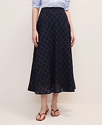 Petite Eyelet Full Midi Skirt carousel Product Image 2