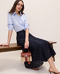 Eyelet Full Midi Skirt carousel Product Image 1