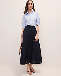 Eyelet Full Midi Skirt carousel Product Image 4