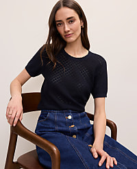 Pointelle Modern Sweater Tee carousel Product Image 1
