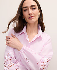 Eyelet Button Down Shirt carousel Product Image 3