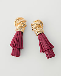 Knotted Tassel Drop Earrings carousel Product Image 1