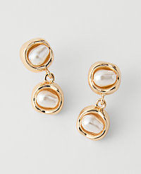 Double Pearl Drop Earrings carousel Product Image 1