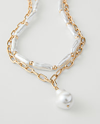 Layered Pearl Chain Necklace carousel Product Image 2
