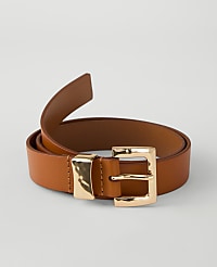 Leather Textured Square Buckle Belt carousel Product Image 1