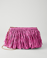 Raffia Fringe Clutch carousel Product Image 1