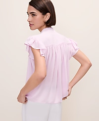 Flutter Sleeve Button Down Blouse carousel Product Image 2