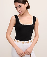 Crochet Trim Tank Top carousel Product Image 1