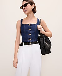 Denim Button Tank Top carousel Product Image 1