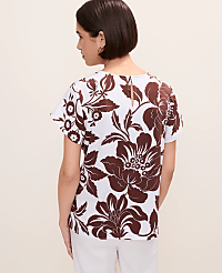 Floral Mixed Media Crew Neck Tee carousel Product Image 2
