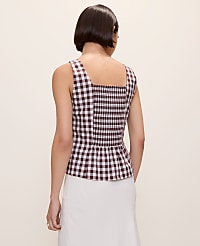 Peplum Tank Top in Gingham carousel Product Image 2